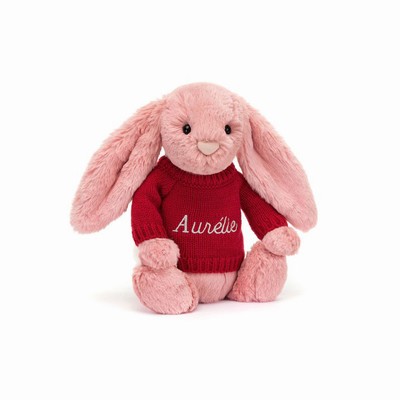 Jellycat Bashful Petal Bunny with Red Jumper Australia | 534071EZF